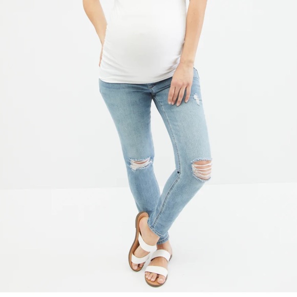 Indigo Blue distressed maternity jeans - Picture 6 of 8